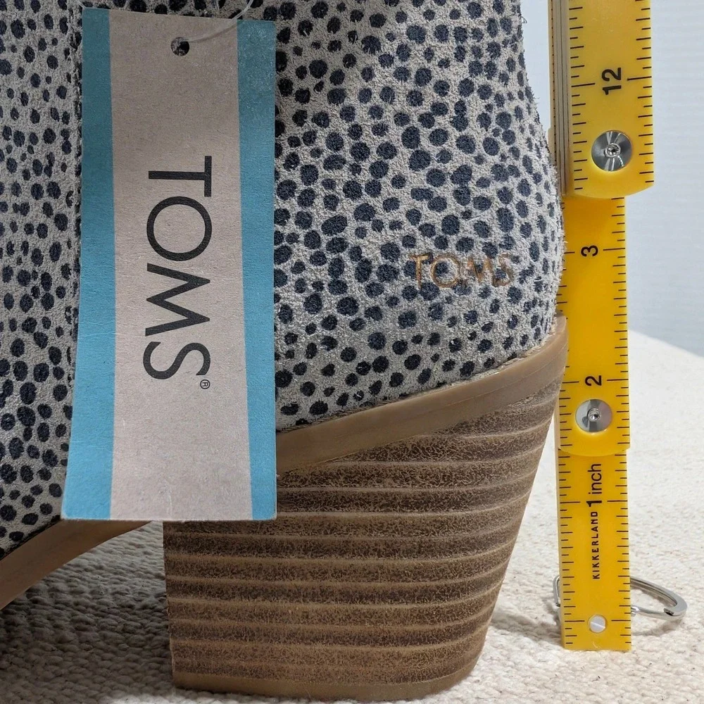 NEW Toms Boot 6 Constance Heeled Mini Cheetah Suede Ankle Boots Western‎ Vibe